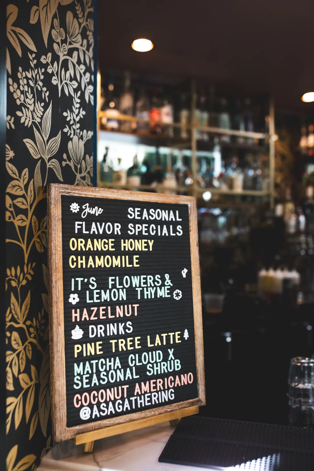 ASA Café's seasonal specials board