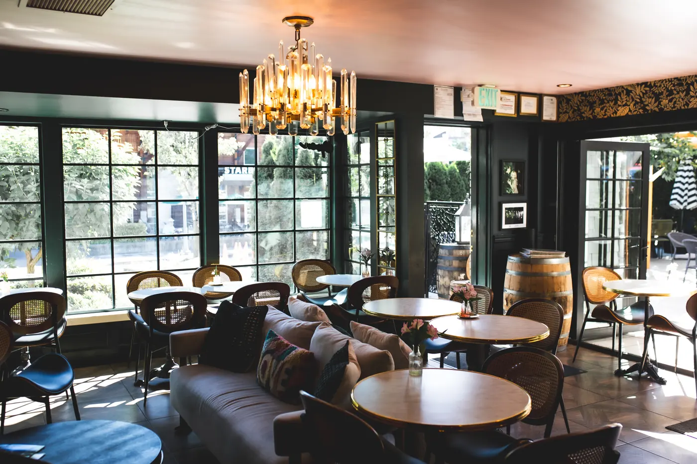 The warm interior lounge at ASA Café