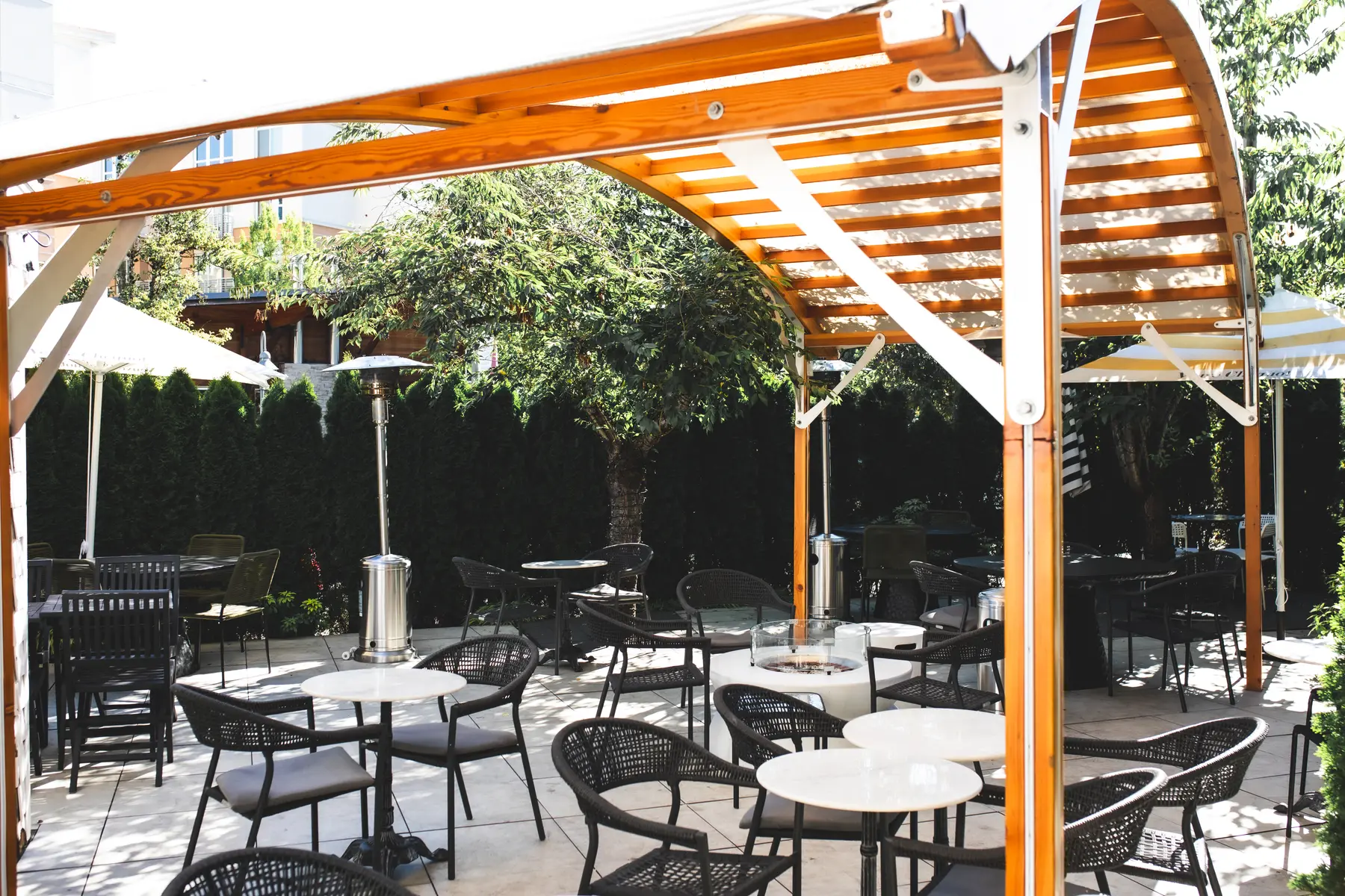 The sunlit patio at ASA Café